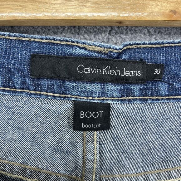 Calvin Klein Jeans Bootcut Jeans Mens 30x30 Denim Medium Wash Faded Mid Rise - Picture 11 of 16